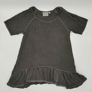 Anthropology Boho Ruffle Peplum Top Dantelle Women’s Short Sleeve Tunic Blouse